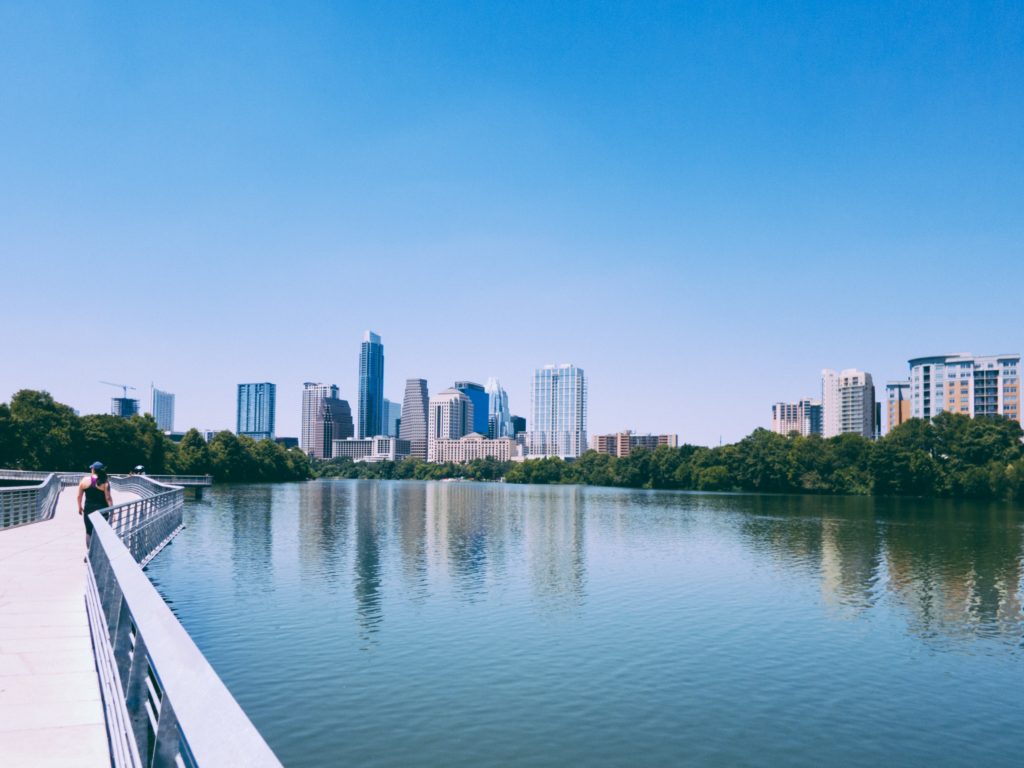 lady bird lake at downtown austin