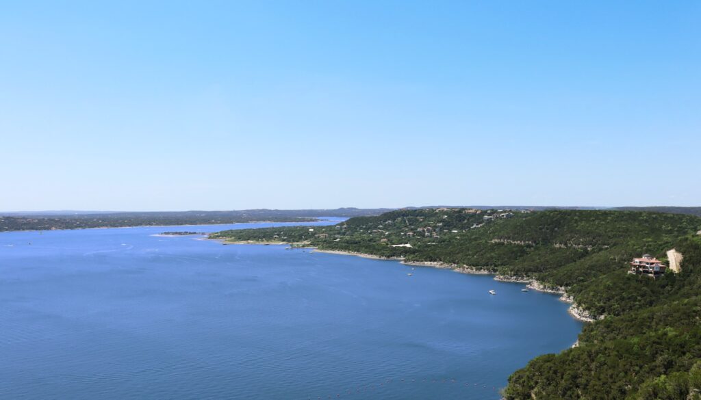 A view overlooking lake travis